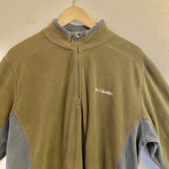 Columbia Lightweight 1/4 Zip Fleece Pullover Men's Large Olive Gray Jacket - Picture 3 of 8